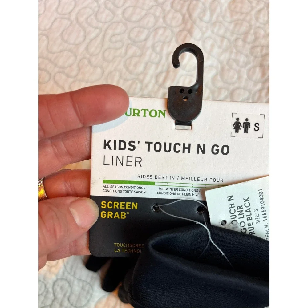 Burton Kids Touch N Go Liner Gloves True Black Screen Grab Touchscreen Small